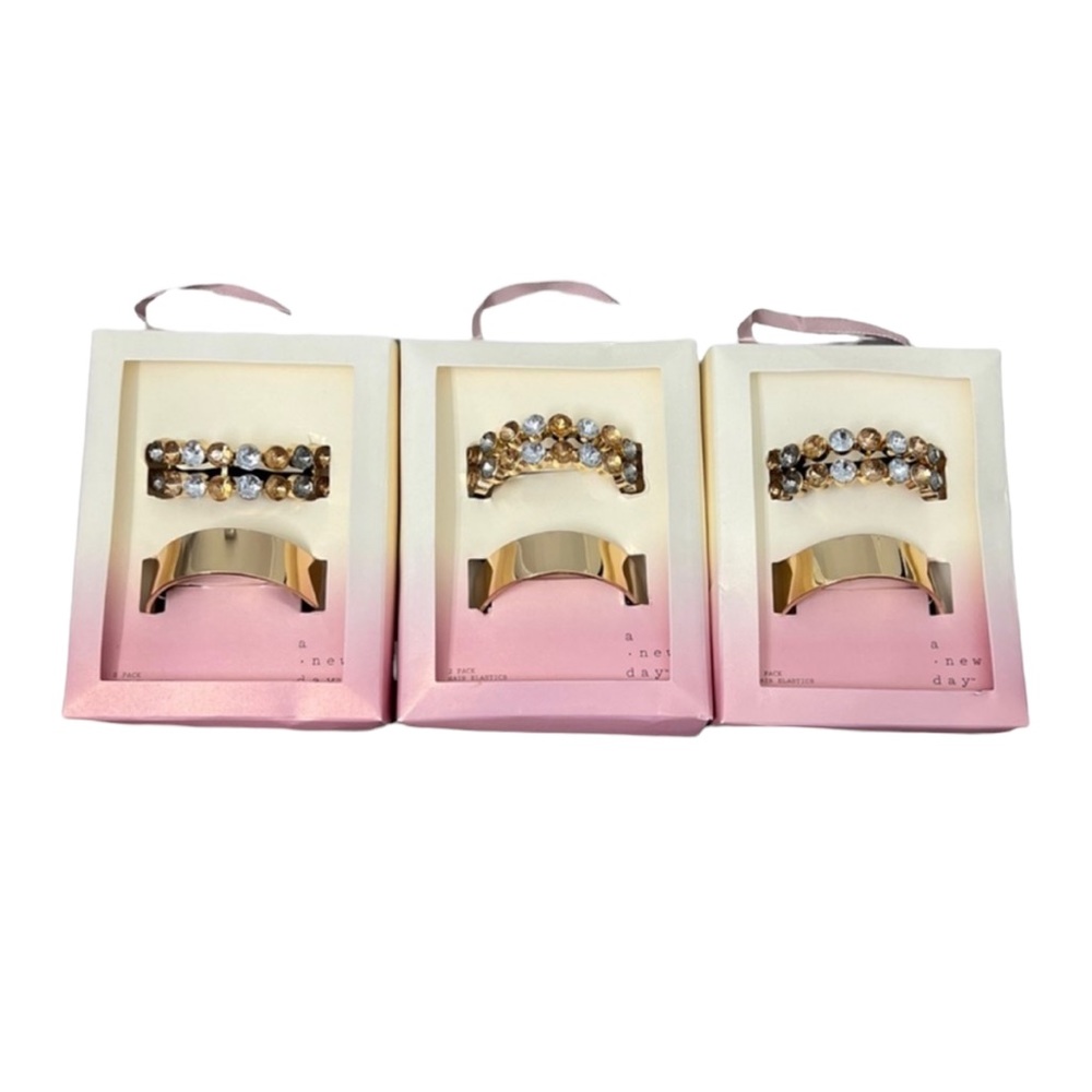 A New Day Gold Accent Hair Elastics Ties - Bundle of 3